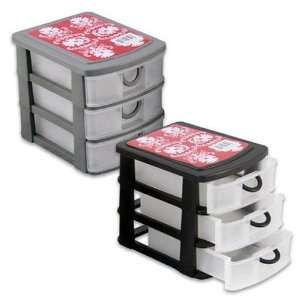  Plastic 3 Drawer Storage Box 7.25 Inches Long Case Pack 24 