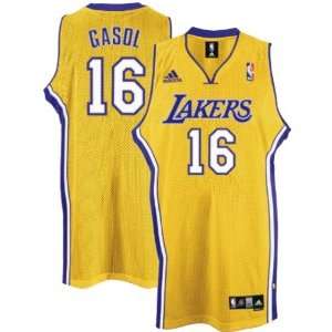  NBA adidas Los Angeles Lakers #16 Pau Gasol Gold Home 
