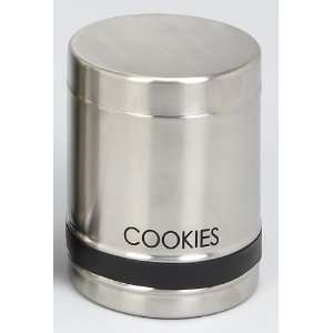   Steel Black Kitchen Cookie Jar Air Tight Canister