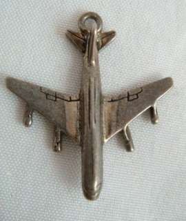   Sterling Silver 925 Passenger Jet Airplane Airliner 3D Charm  