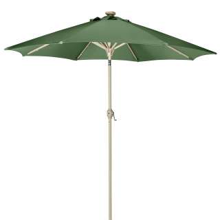   9ft Solar Powered Patio Umbrella w/ 24 LED Lights Hunter Green  