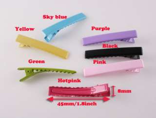 Alligator Hair Clips,pin with Teeth 70PCS  10 of each colors 45MM(E250 
