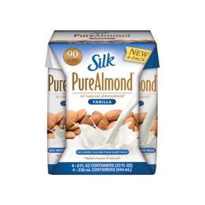 Silk, Vanilla Pure Almond Milk, 6/4/8 Oz Grocery & Gourmet Food