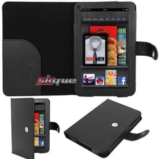 black Stylish Book style Leather case Cover For  Kindle Fire 7in 