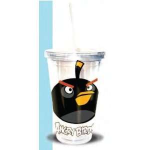  Angry Birds 16oz Black Bird Tumbler with Straw Toys 