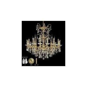   Chandelier in Antique Black Glossy with Clear Precision Teardrop