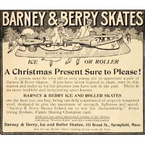  1907 Vintage Ad Barney & Berry Ice Skates Skating 