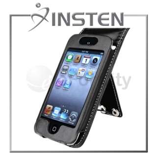 INSTEN Leather Case Skin Cover Black for New Apple iPod Touch 4th Gen 