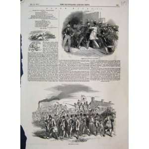 1847 Epsom Races Railway Struggle For Tickets Old Print  