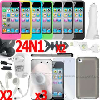   BUNDLE FOR APPLE IPOD TOUCH 4TH GEN CASE COVER CHARGER STYLUS STAND