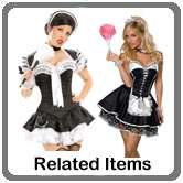Ladies FRENCH MAID Fancy Dress Up Costume Adult 8 10  