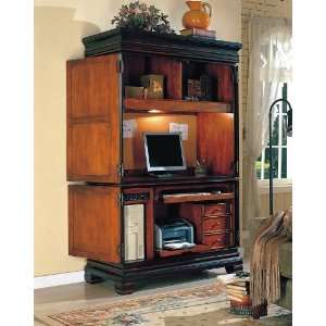   tone finish wood grand style computer cabinet armoire