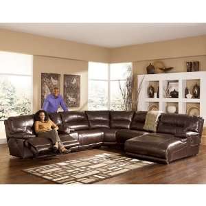 Ashley Furniture Exhilaration   Chocolate Reclining Sectional w/ Right 