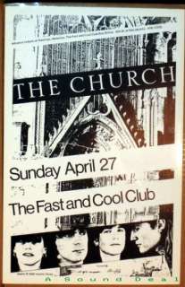 THE CHURCH Rare Texas86 Fast & Cool POSTER psych JAGMO  