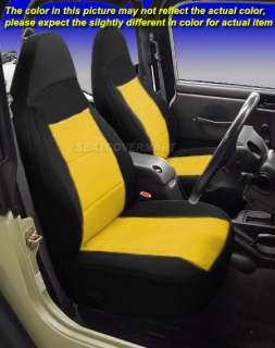    02 Neoprene Front & Rear Car Seat Cover Full Set Yellow tj127  