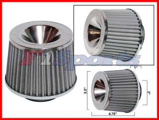 INLET UNIVERSAL STAINLESS RACING CONE AIR FILTER  