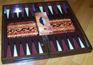 20 Wood Turkish Kilim Design Scene Backgammon Set CLEARANCE  