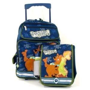  Scooby Doo Large Rolling Backpack and Lunch Tote Set 