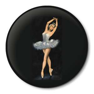 BALLERINA picture pin ballet button shoes pointe dancer  