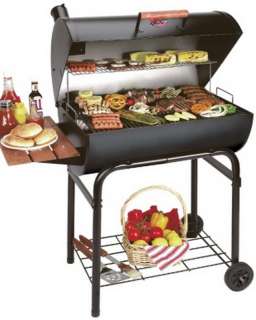 New 42 Charcoal Grill Black Steel Barrel BBQ Barbeque Outdoor Cooking 