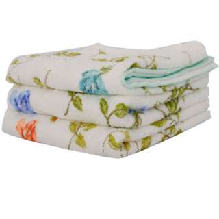 Bath Elegant Flower Print Cotton Hand Towel 3 colors NEW  