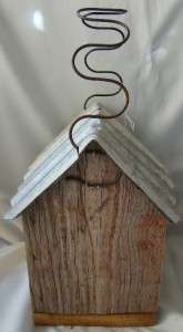 NEW BIRD HOUSE MADE WITH UPCYCLED SPOON, SPRING, WOOD, TIN CUTE 