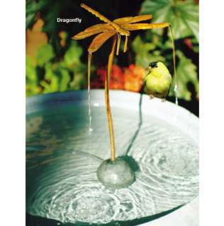 Copper Dragonfly Dripper Fountain For Birdbath