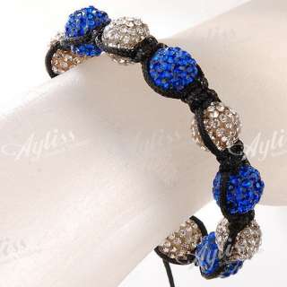   Crystal Disco Ball Beads Macrame Hip Hop Bracelet Bling Charms  