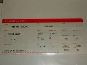 KEVIN SORBO ORIGINAL BOARDING PASS FROM LAX AIRPORT  