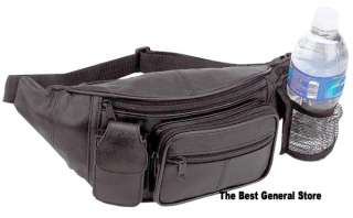 Cell Phone Water Bottle Holder Fanny Pack Leather NEW 024409952562 