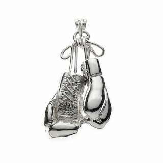 WHITE TRASH CHARM BOXING GLOVES NECKLACE IN STERLING SILVER  