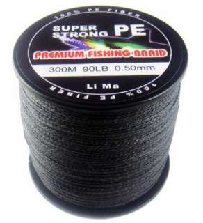 New Dyneema braided fishing line Spool 300M 90LBS BLK.6  