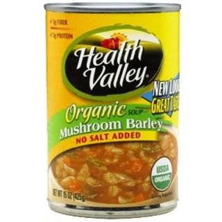 Health Valley Mushroom Barley No Salt Added, 15 Ounce Cans (Pack of 12 