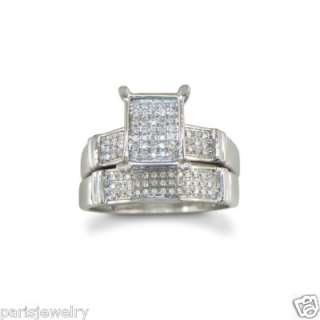 Carat Genuine Diamond Micro Pave Bridal Set Ring  