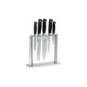 Mercer Cutlery Genesis 6 Piece Forged Knife Block Set, Steel/Black 