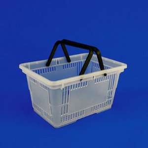  Large Plastic Shopping Basket Set of 12   TRANSPARENT 