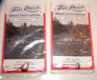 Lot of two unused vintage Fish River spinner leaders for brook trout 