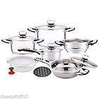 Waterless Surgical Stainless Steel Cookware Set 28pc 12 Element T304 