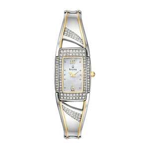 New Bulova Crystal Mother of Pearl Dial Womens Wrist Watches 98L128 