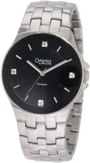Caravelle by Bulova Mens 43D103 Metalized crystal diamond dial Watch 