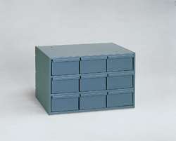 Storage Cabinet, Metal, Gray, 9 Drawer, Durham, for parts storage 