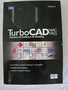 TURBO CAD MAC PRO PRECISION 2D DRAFTING & 3D MODELING SOFTWARE VER. 2 
