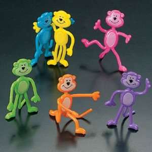  48 Vinyl Bendable Neon Monkeys   Novelty Toys & Toy 
