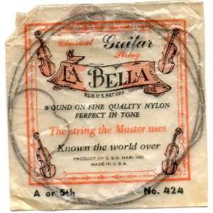  Classical Guitar String LA BELLA, A or 5th, No. 424, Made 