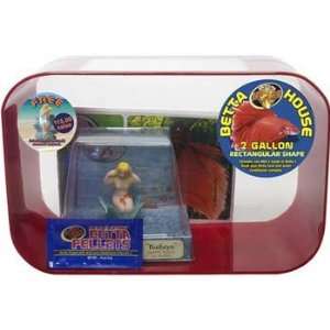  Betta House 2 Gallon Rectangular Red (Catalog Category 