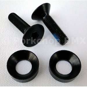  BMX bicycle flush crank spindle bolts w/ concave washers 