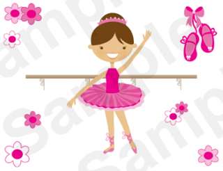   BABY GIRL NURSERY DANCE BALLET WALL ART BORDER STICKERS DECAL  