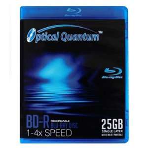 Optical Quantum 4X 25GB BD R Blu ray Blank Disc White Inkjet Printable 