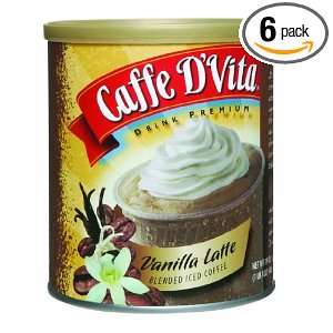 Caffe DVita Vanilla Latte Blended Iced Coffee Mix, 19 Ounce Canisters 