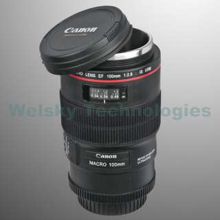 350ml Canon Camera Lens Cup EF Macro 100mm Thermos Travel Coffee Mug 